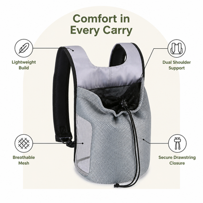 Ortekor Ergonomic Double-Shoulder Plush Small Pet Backpack Carrier (Fits Up To 7.7 lbs)