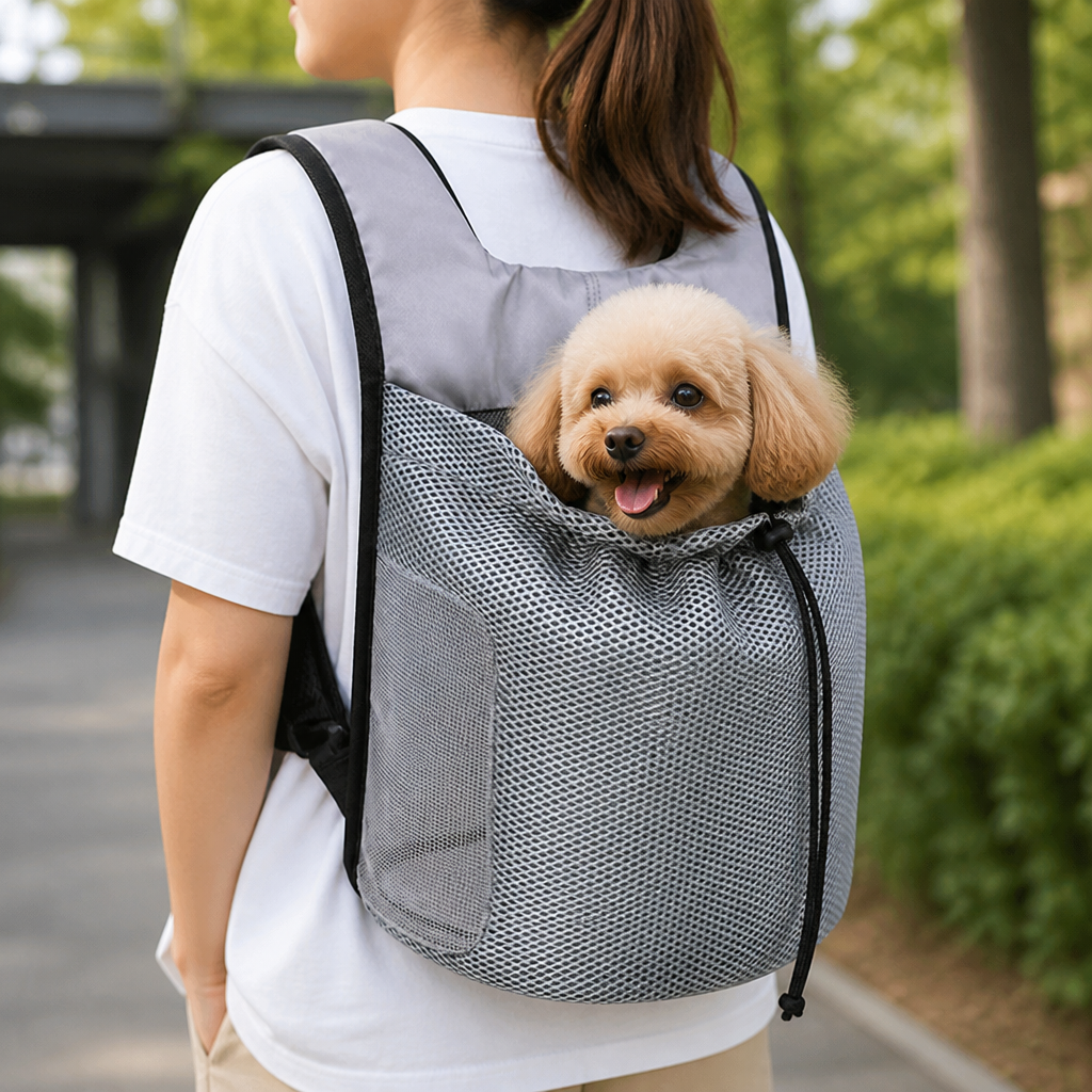 Ortekor Ergonomic Double-Shoulder Plush Small Pet Backpack Carrier (Fits Up To 7.7 lbs)