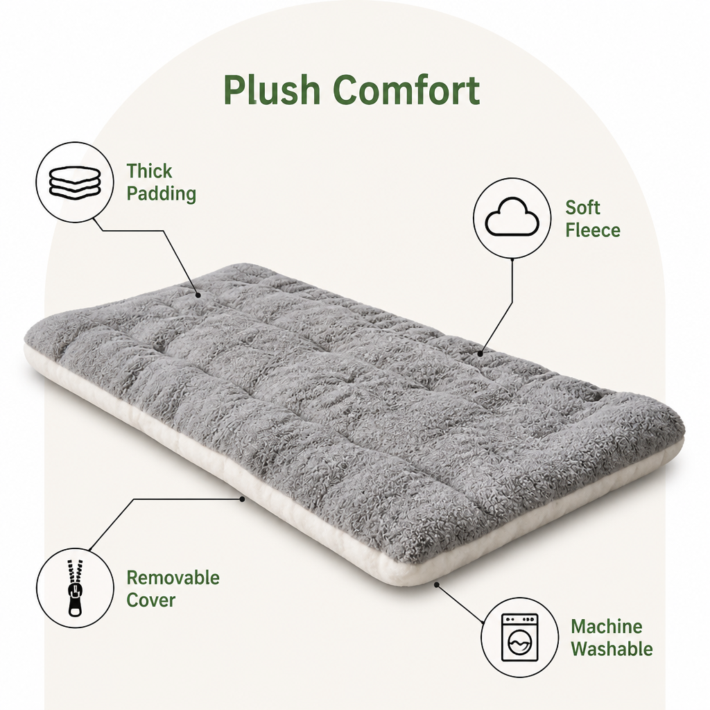 Ortekor Extra-Large Thickened Plush Dog Bed (Removable Washable Cover)