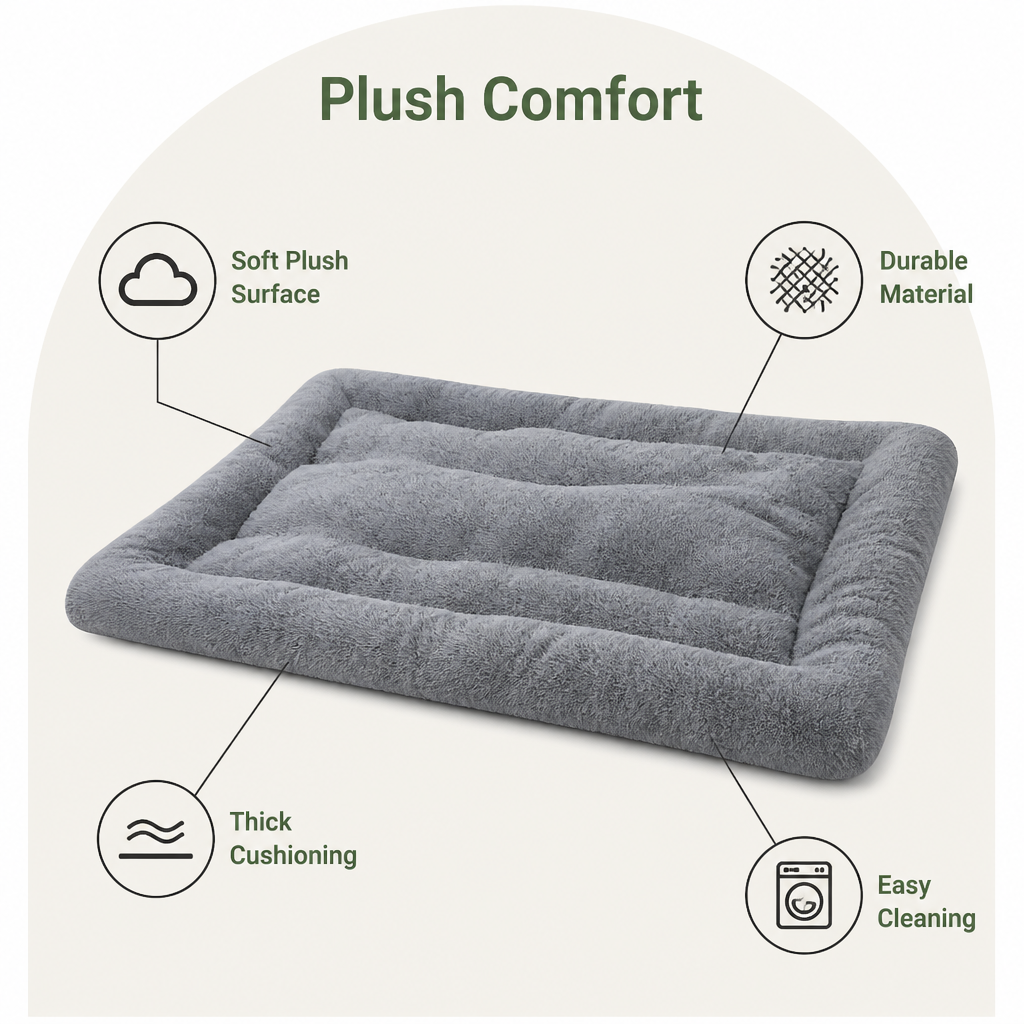 Ortekor Extra Large Thickened Plush Polyester Dog Bed