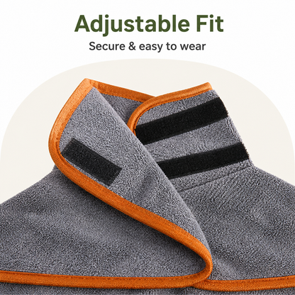 Ortekor Fast-Drying Microfiber & Adjustable Fit Dog Bathrobe