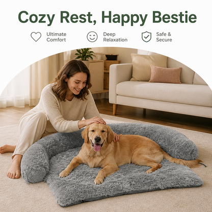 Ortekor Fluffy Plush Waterproof & Non-Slip Bolster Bed