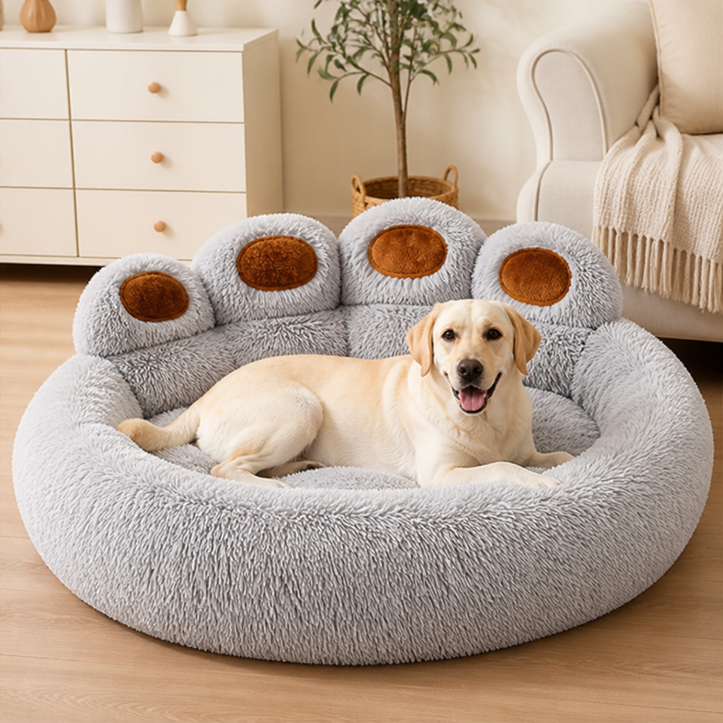 Ortekor Fluffy Winter Warm & Washable Donut Dog Bed (Removable Cover)