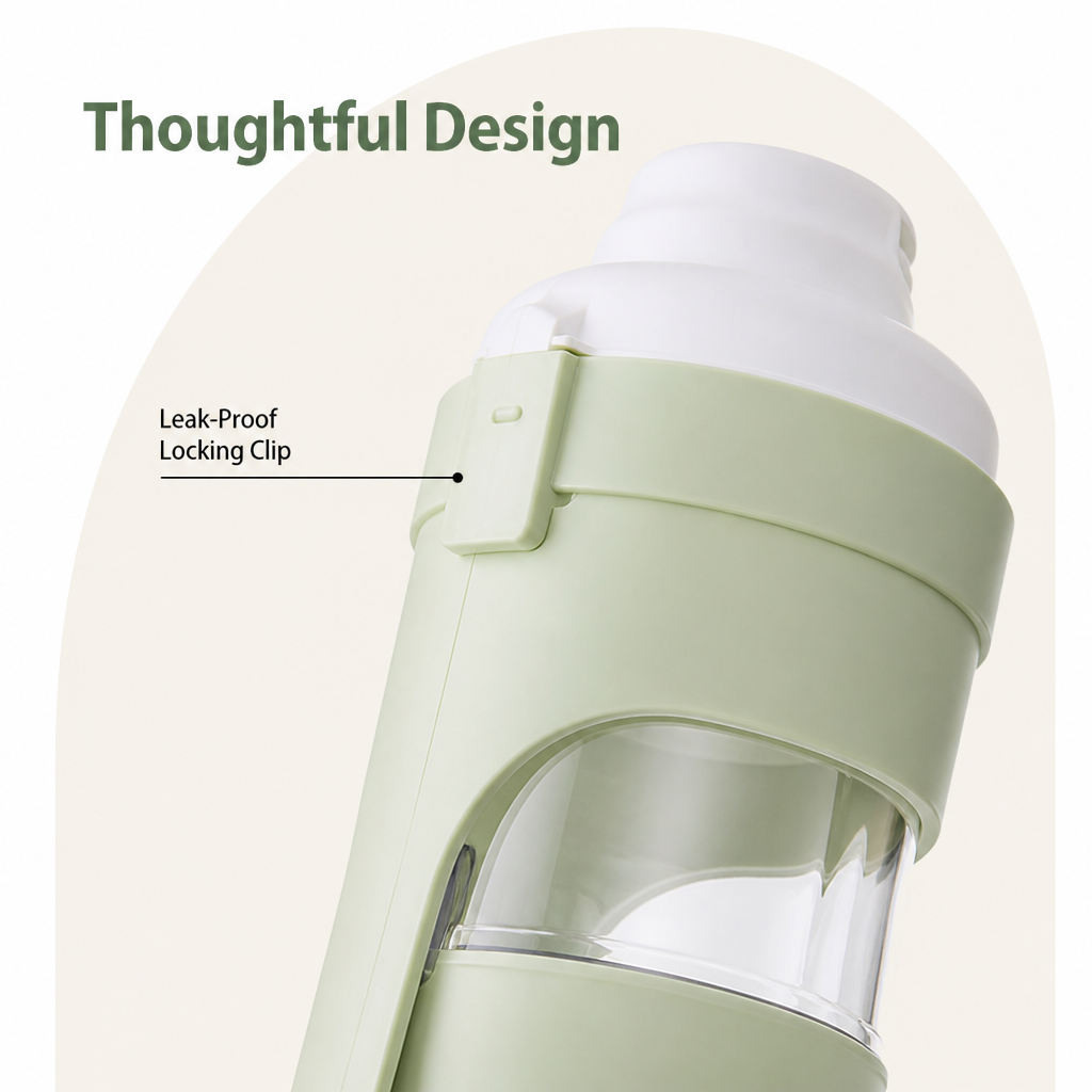 Ortekor Foldable 2-In-1 Travel Water Bottle (Integrated Bowl)