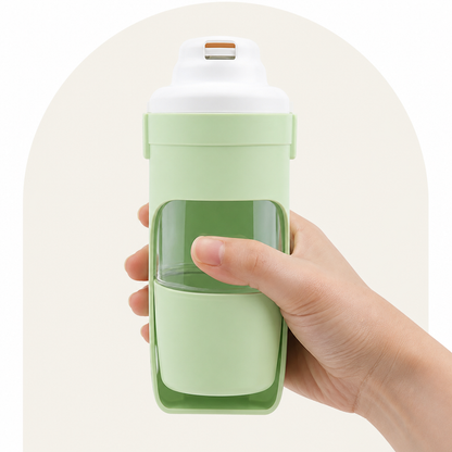 Ortekor Foldable 2-In-1 Travel Water Bottle (Integrated Bowl)