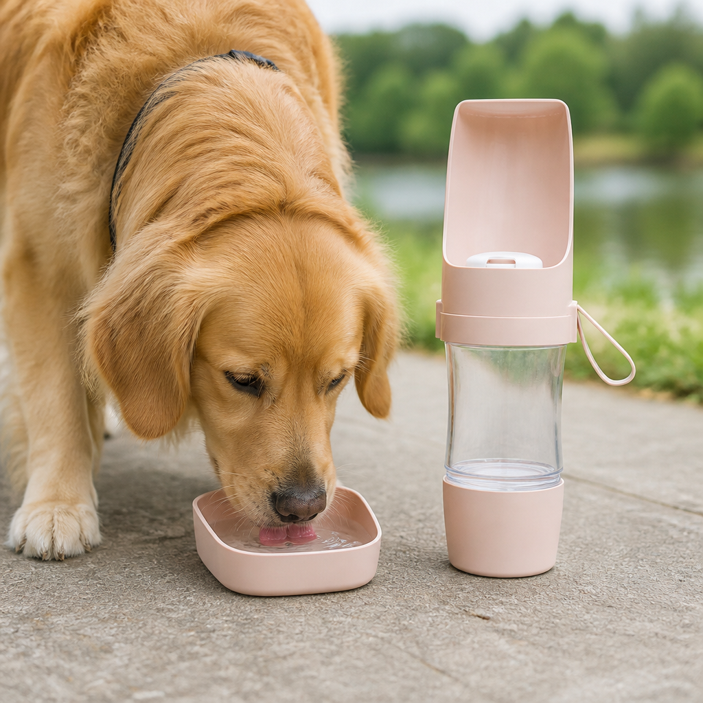 Ortekor Foldable 2-in-1 Travel Water Bottle & Feeder