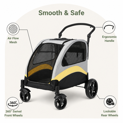Ortekor Foldable 4-Wheel Breathable Mesh Travel Stroller