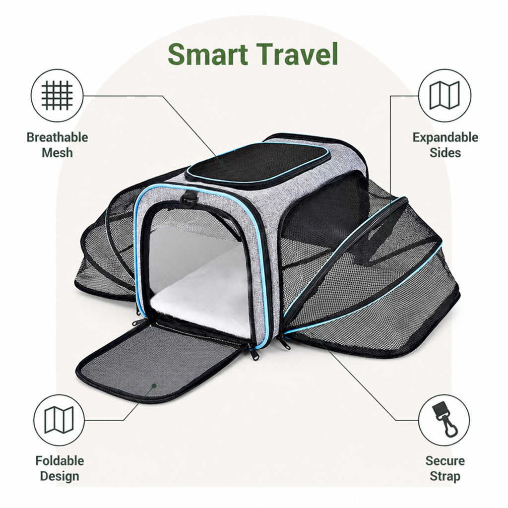 Ortekor Foldable & Breathable Mesh Pet Carrier