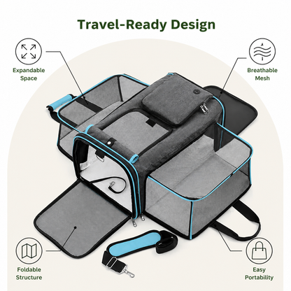 Ortekor Foldable & Expandable Breathable Mesh Pet Carrier