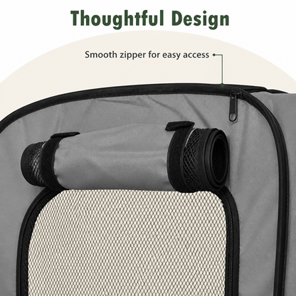 Ortekor Foldable Oxford & Mesh Travel Crate (Carry Bag Included)