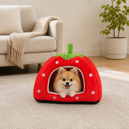 Ortekor Foldable Plush Pet House Bed
