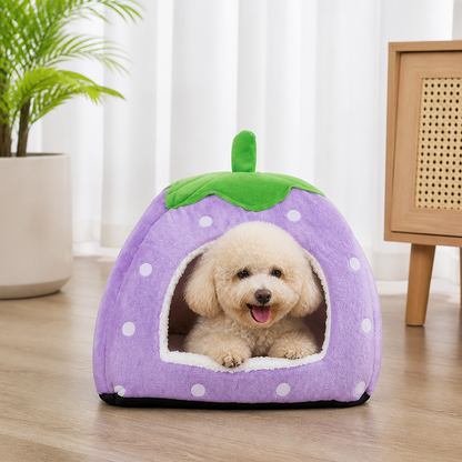 Ortekor Foldable Plush Pet Tent (Strawberry Shape)
