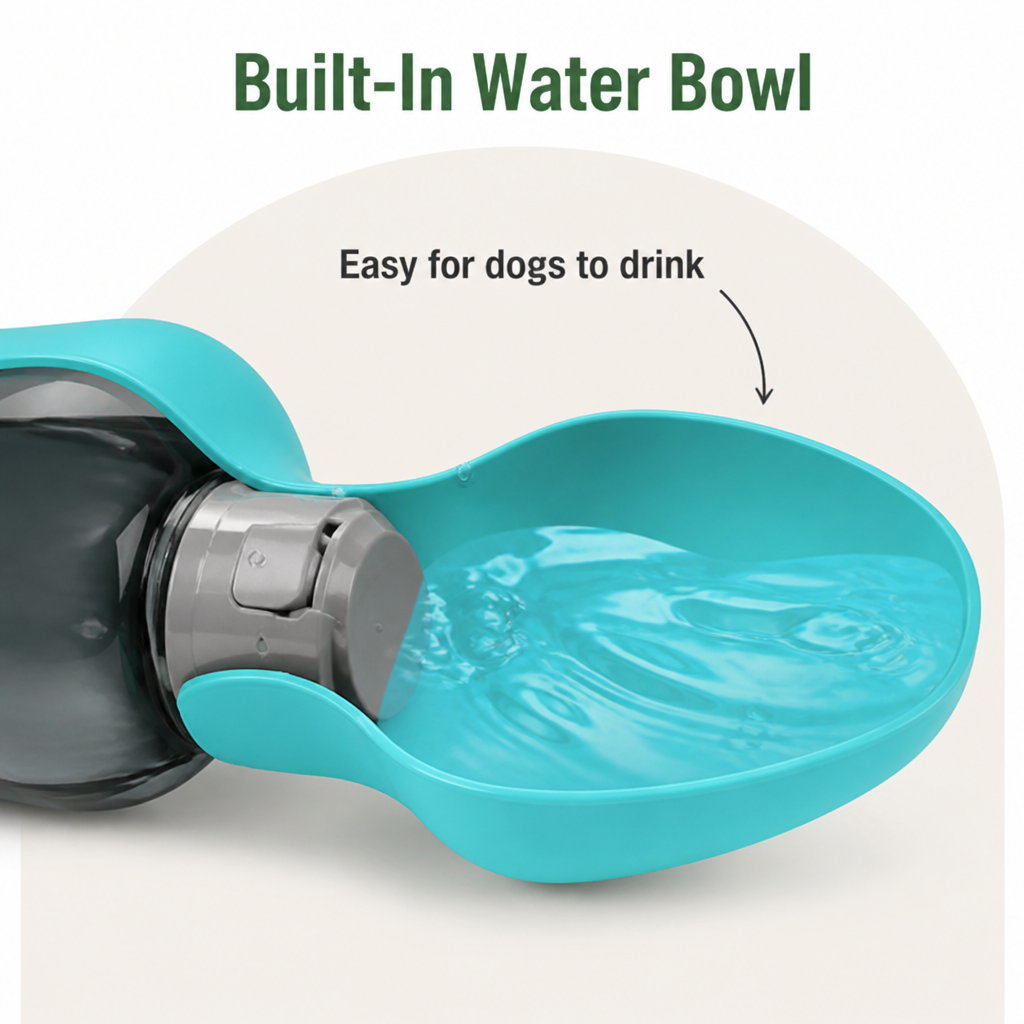 Ortekor Foldable & Portable 800ml Dog Water Bottle
