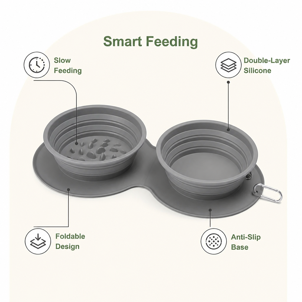 Ortekor Foldable Silicone Anti-Slip Travel Bowl