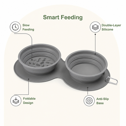 Ortekor Foldable Silicone Anti-Slip Travel Bowl