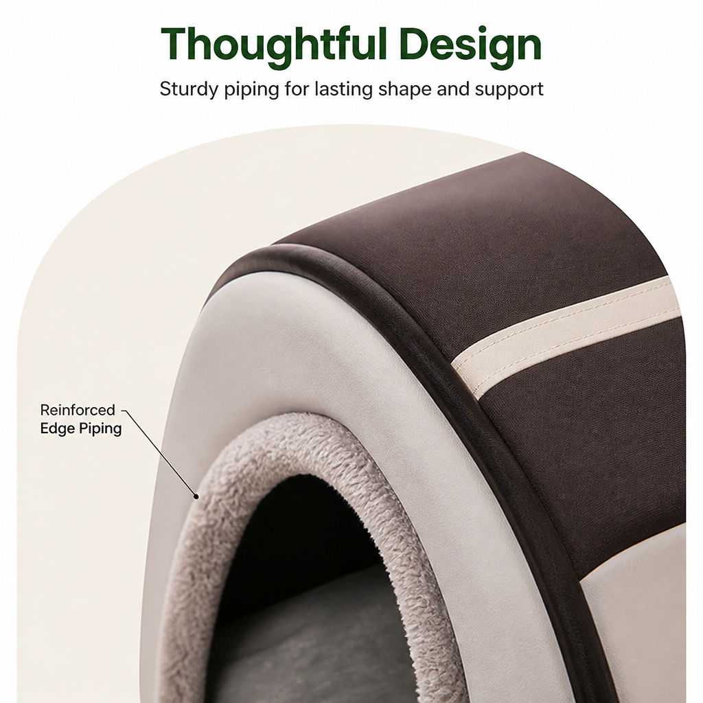 Ortekor Foldable & Washable Enclosed Dog Bed (Removable Nest)