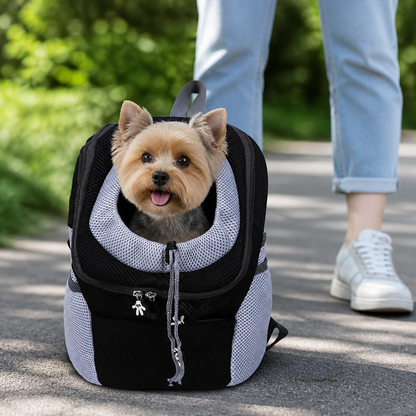 Ortekor Hands-Free & Safety Lock Oxford Mesh Dog Carrier Backpack (Machine-Washable)