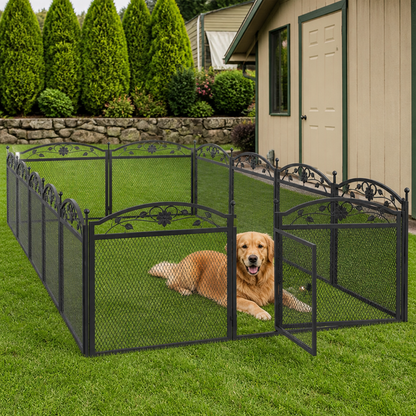 Ortekor Heavy-Duty Metal Foldable Dog Playpen (With Waterproof Pad)