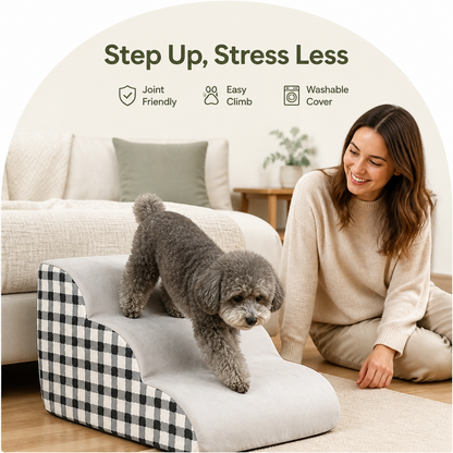 Ortekor High-Density Foam & Detachable Washable Cover Pet Stairs (2/3-Step)