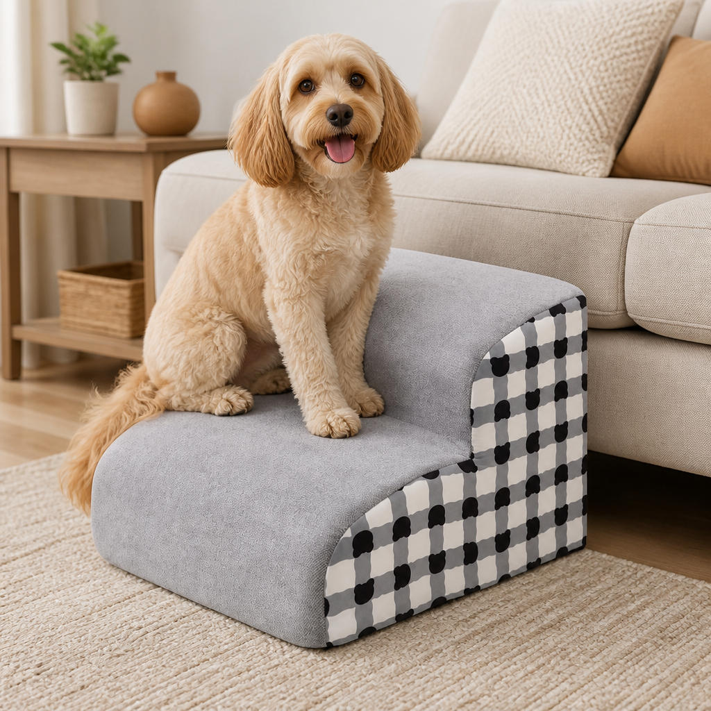 Ortekor High-Density Foam & Detachable Washable Cover Pet Stairs (2/3-Step)