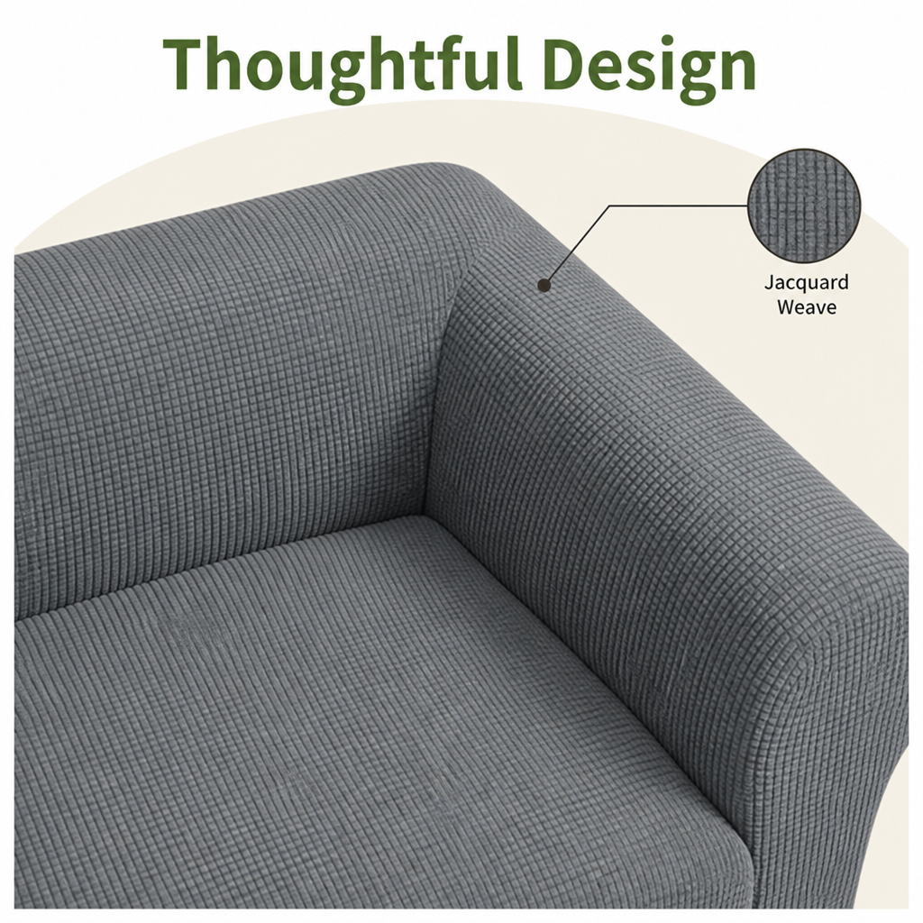 Ortekor High-Stretch Jacquard & Machine Washable Sofa Slipcover (Universal Fit)