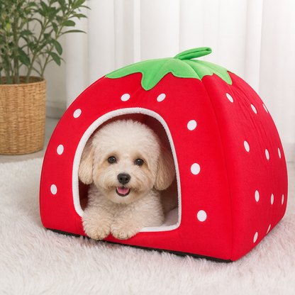 Ortekor Hooded Plush Pet Cave Bed (Removable Cushion)