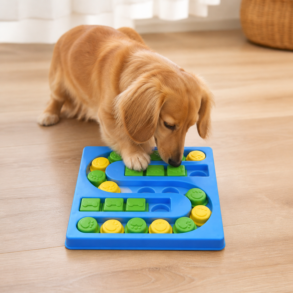 Ortekor Interactive Puzzle & Non-Slip Slow-Feeder Bowl