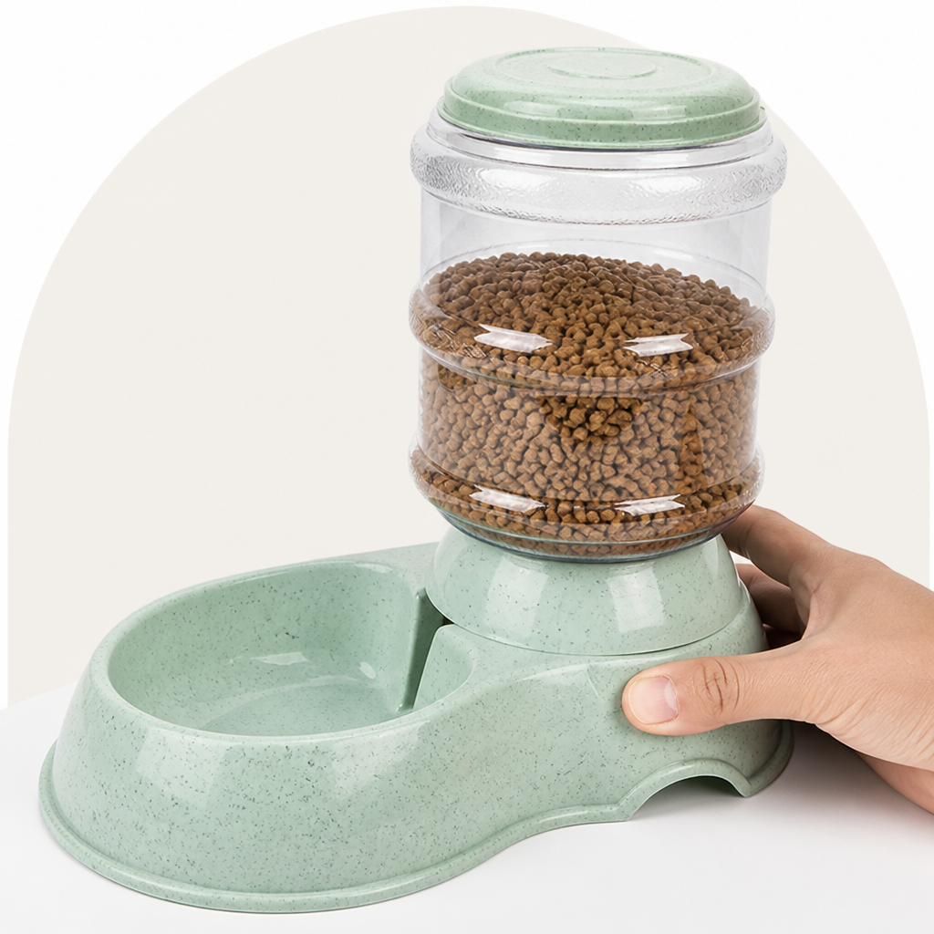 Ortekor Large Capacity Automatic Food & Water Feeder (Removable Bowls)