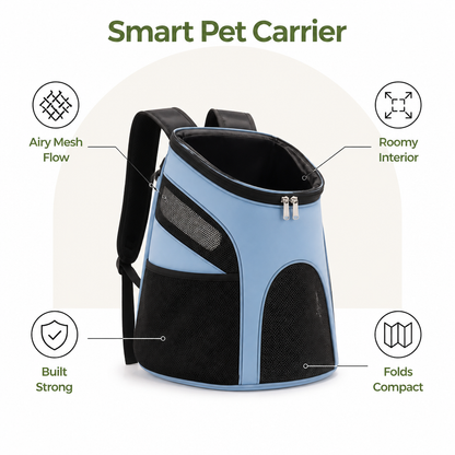 Ortekor Large Capacity & Breathable Mesh Dog Backpack (Foldable)