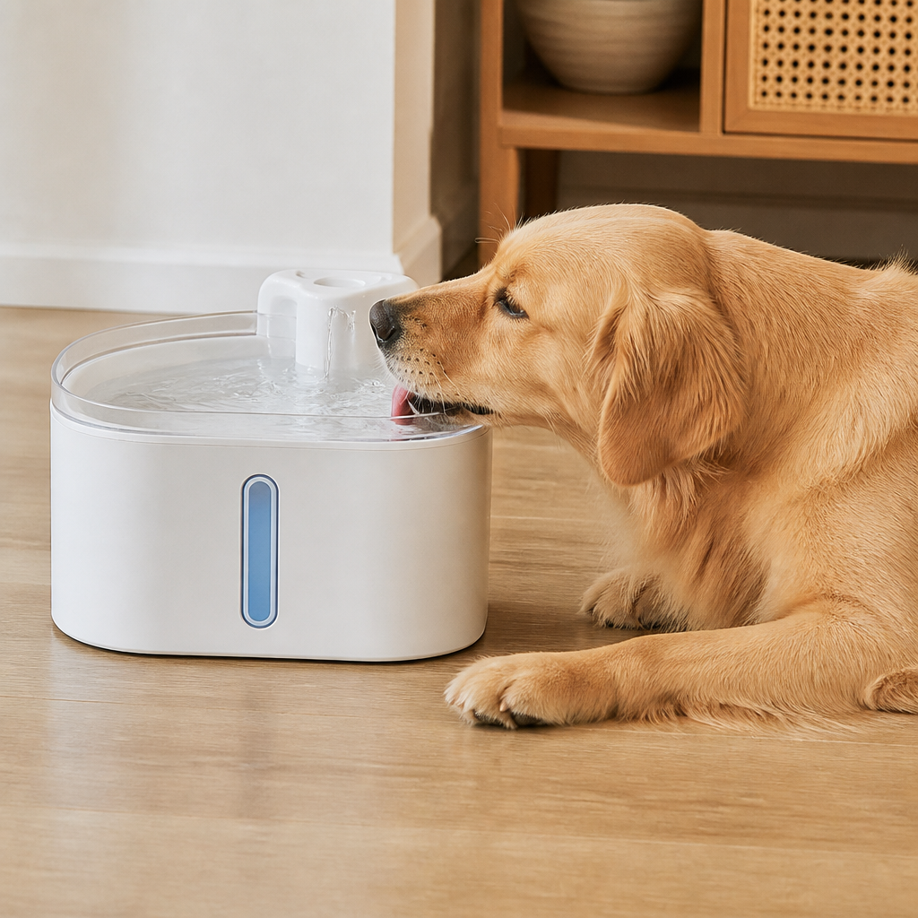 Ortekor Large-Capacity Filtered Pet Water Fountain (Water-Level Window)