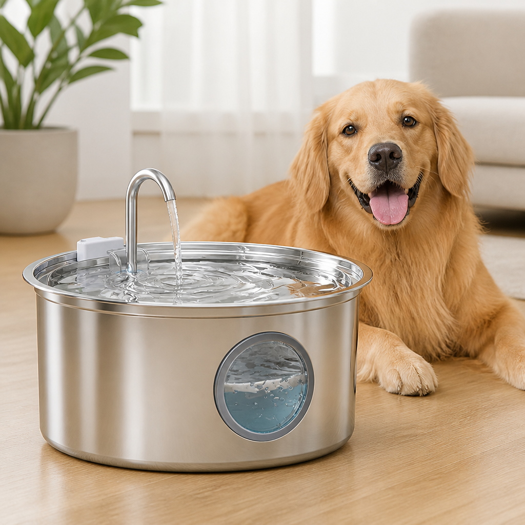 Ortekor Large-Capacity Filtered Pet Water Fountain (Water-Level Window)