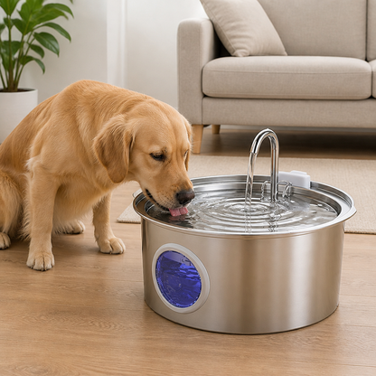 Ortekor Large-Capacity Filtered Pet Water Fountain (Water-Level Window)