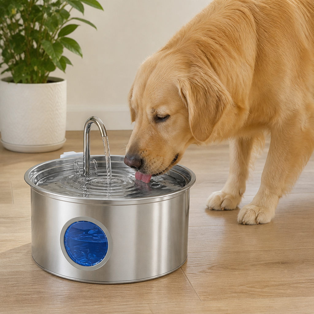Ortekor Large-Capacity Filtered Pet Water Fountain (Water-Level Window)