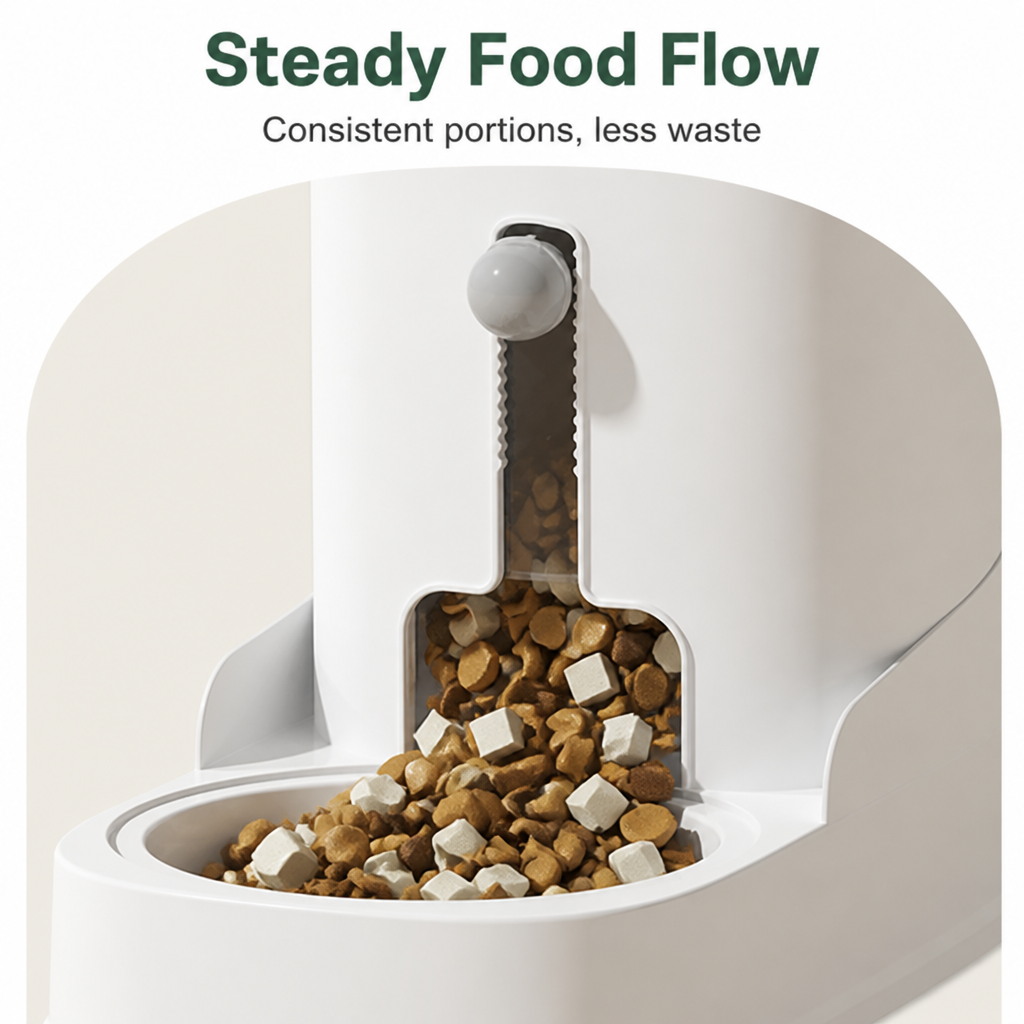 Ortekor Large Capacity Gravity-Fed Ceramic Pet Feeder & Water Dispenser