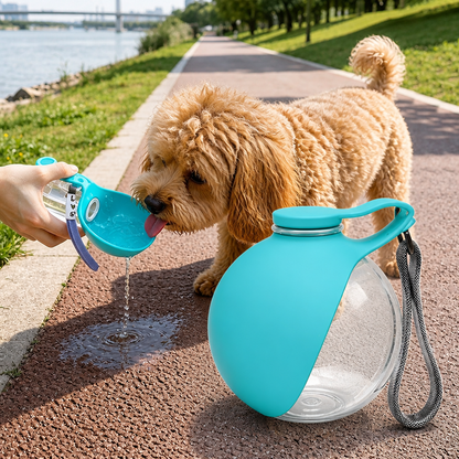 Ortekor Leak-Proof Collapsible Silicone Travel Pet Water Bottle (285ml)