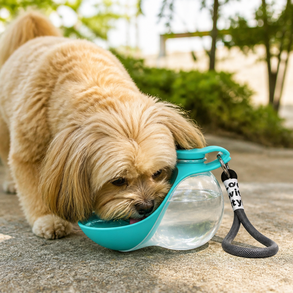 Ortekor Leak-Proof Collapsible Silicone Travel Pet Water Bottle (285ml)