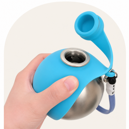 Botella de agua para perros de acero inoxidable a prueba de fugas Ortekor (tazón extraíble)