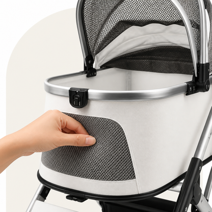 Ortekor Lightweight Foldable High-View Pet Stroller (Removable Basket)