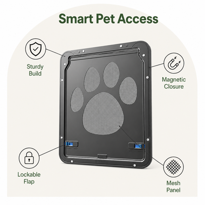 Ortekor Lockable Magnetic Pet Door Flap (8 x 10 In Opening)