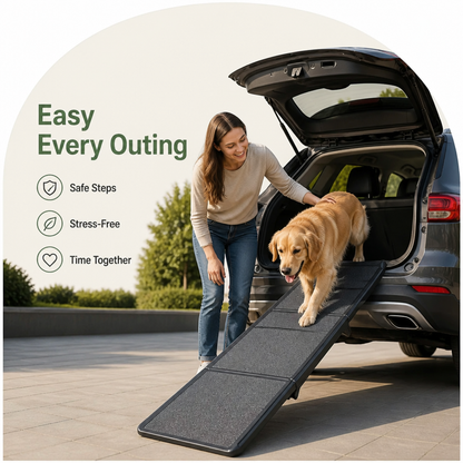 Ortekor Long Folding Dog Ramp With Side Rails (Supports 150 lb)