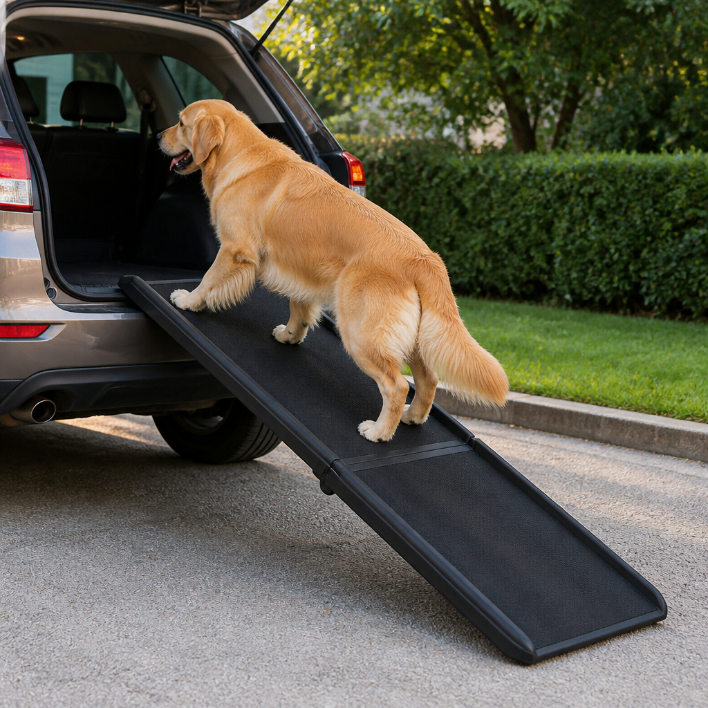Ortekor Long Folding Dog Ramp With Side Rails (Supports 150 lb)
