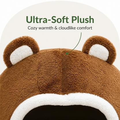 Ortekor Long Plush Hooded Pet Cave Bed
