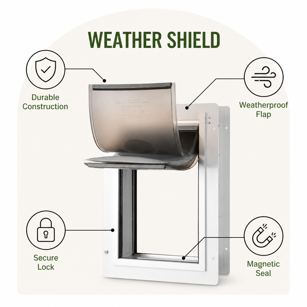 Ortekor Metal Frame Weatherproof & Lockable Pet Door