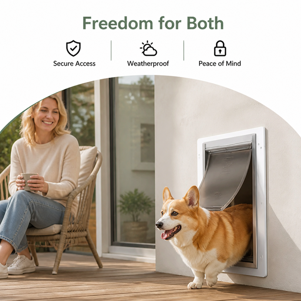 Ortekor Metal Frame Weatherproof & Lockable Pet Door