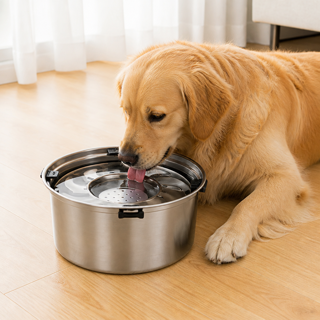 Ortekor No-Spill Floating Stainless Steel Dog Bowl