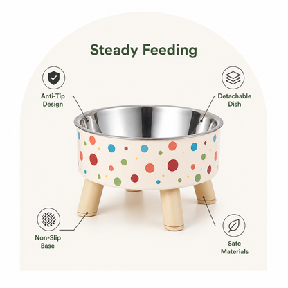 Ortekor Non-Slip & Anti-Tip Pet Bowl (Detachable Dish)