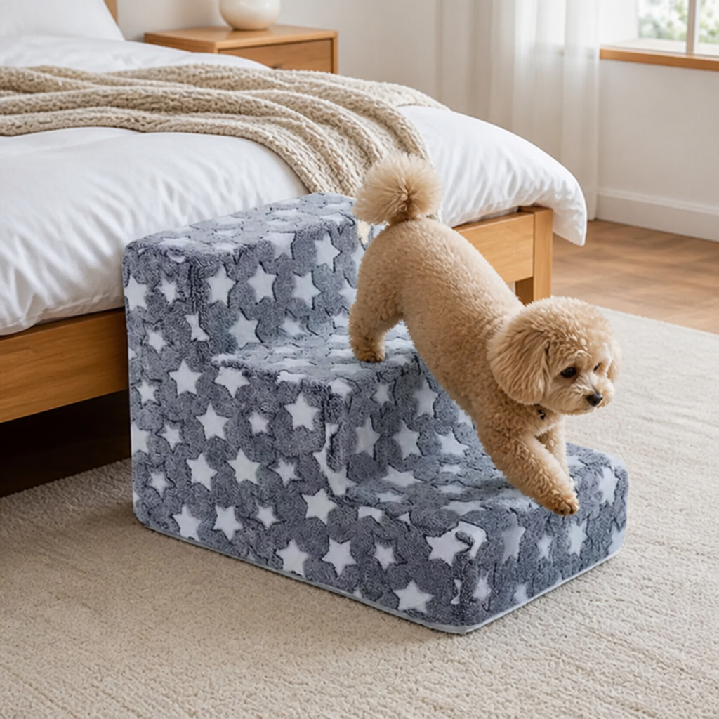 Ortekor Non-Slip Plush Pet Stairs (Removable Washable Cover)