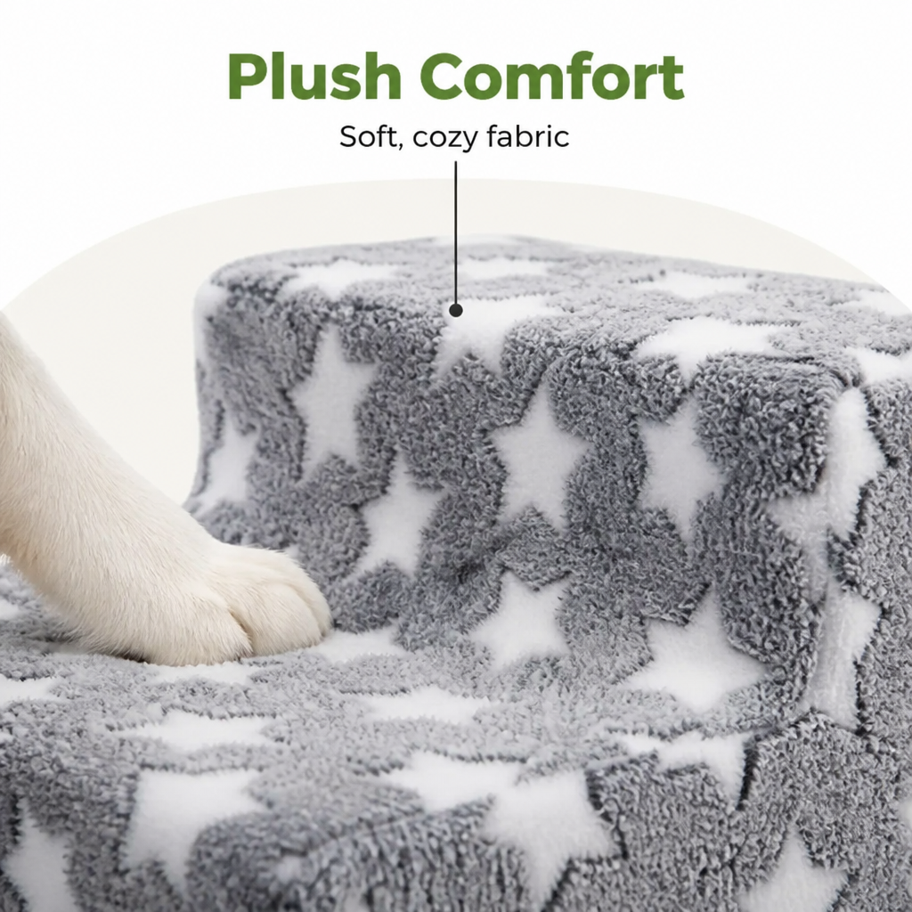 Ortekor Non-Slip Plush Pet Stairs (Removable Washable Cover)