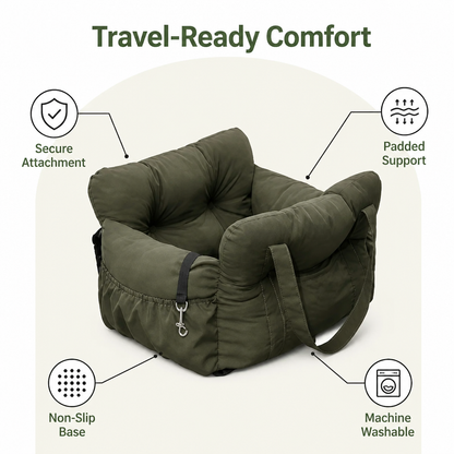 Ortekor Non-Slip & Washable Booster Dog Car Seat (Adjustable Safety Straps)