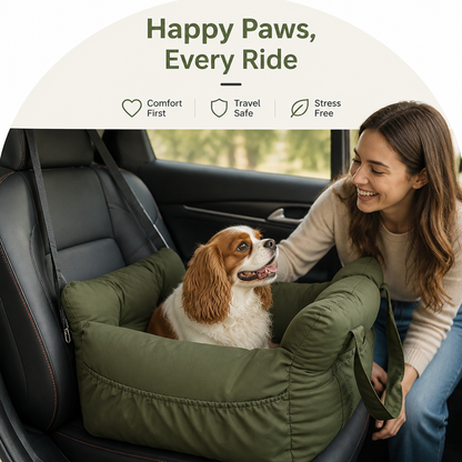 Ortekor Non-Slip & Washable Booster Dog Car Seat (Adjustable Safety Straps)